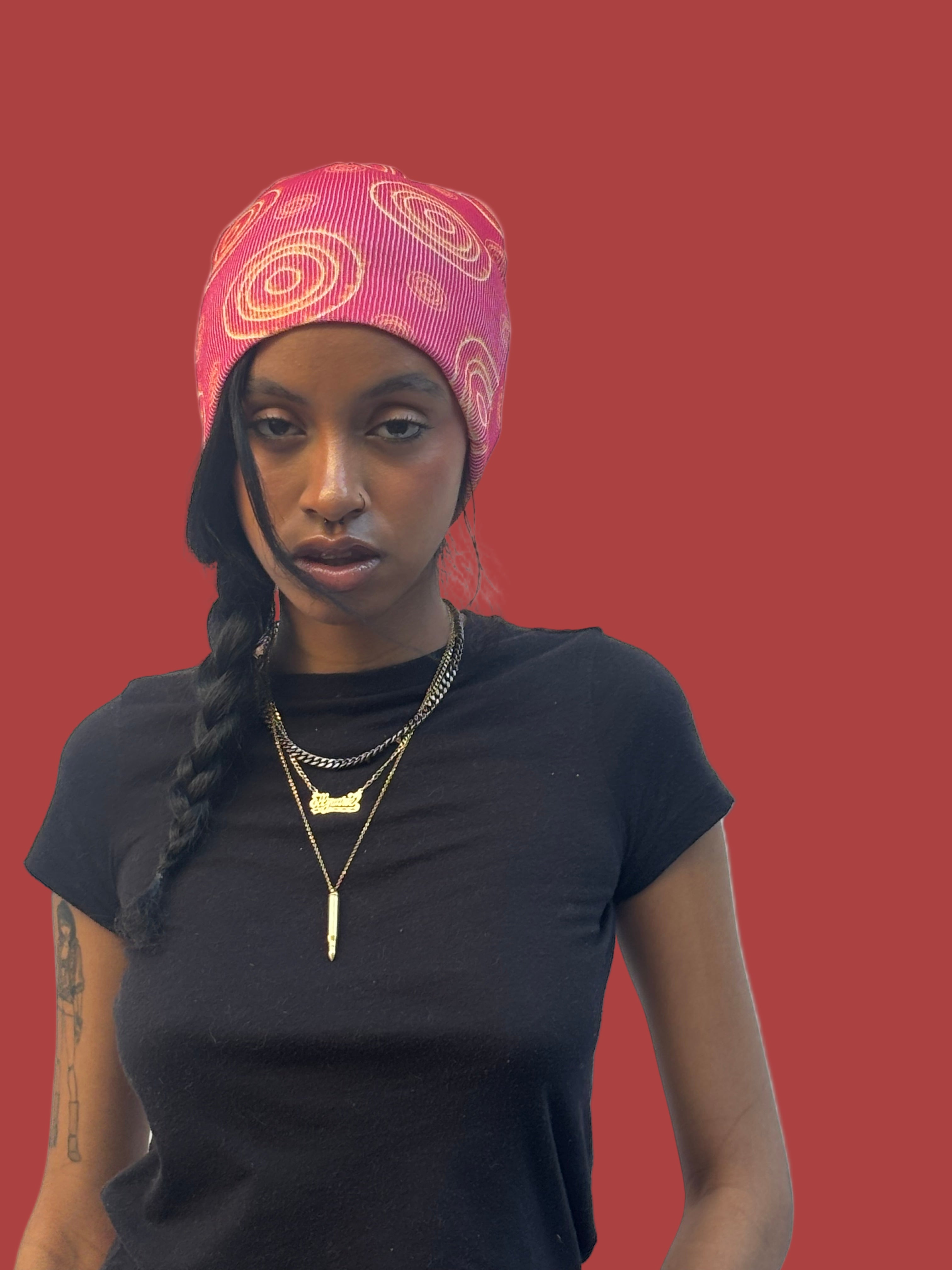 HOT PINK LOGO BEANIE