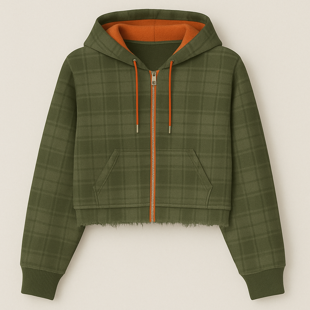 Plaid Zip Hoodie