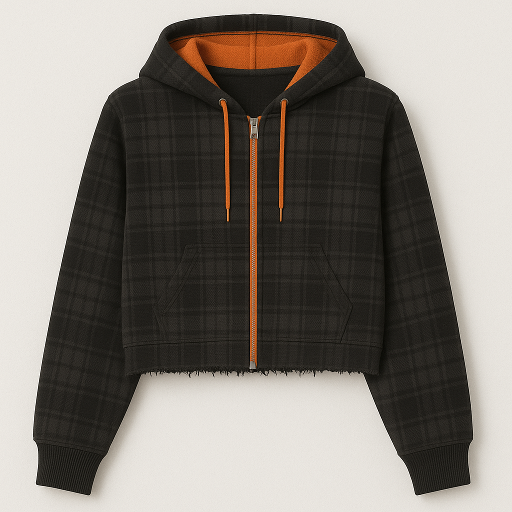 Plaid Zip Hoodie