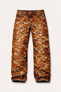 Snake Skin Denim Jeans